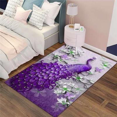 Colorful Peacock Carpet Cute Animal Rugs for Bedroom Door Mat Carpet Bathroom Non-slip Carpet Living Room Home Decor Floor Mat