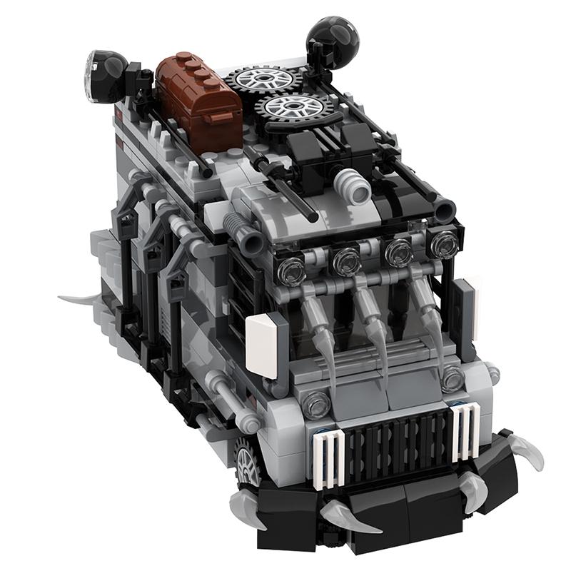 MOC Apocalypse Survival Armored Van Zombie Zombie Zombie Movie Peripheral Model Decoration Small Particle Assembly Building Bloc