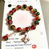 Festive Holiday Christmas Tree Bracelet with Lampwork Beads