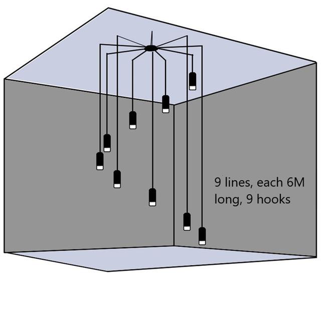 Lămpi Suspendate LED G9 Artă Fier Industrial Linie Lungă Aplice de Perete Negru Minimalist Montat Agățat Dormitor Living Decorare