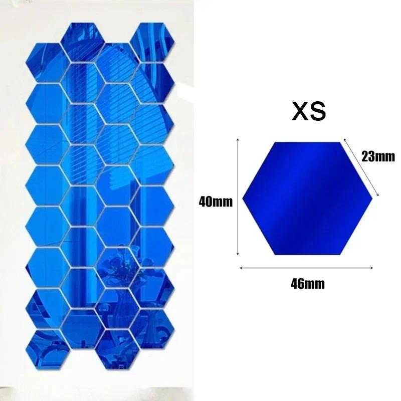 

1/100x Hexagon Mirror Stickers Self-adhesive Mini Mirror Solid Paster Home Bedroom Art Decoration Gold Silver Red Black Decals 1PC