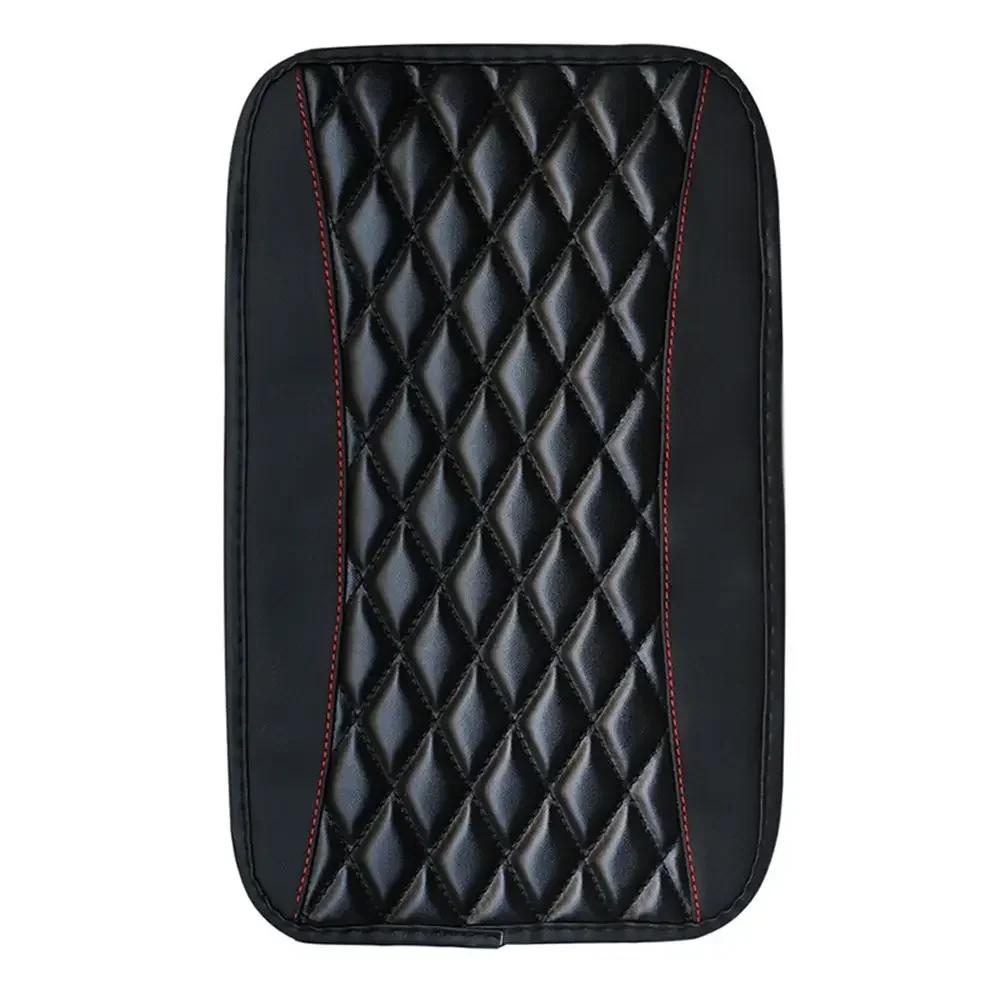 Universal Car Armrest Box Cover-PU Leather Non-Slip Pad, Anti-Scratch&Breathable, Comfort Cushion for Driving Fits Most Vehicles