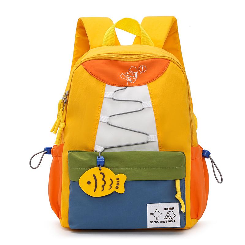 SchoolbagYX Vitality Contrasting Color Backpack Decompression Lightweight Children's Schoolbag Kindergarten Boys and Girls Short-distance Travel