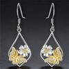 Charm Female Butterfly Animal Flower Drop Earrings Cute Trendy Bridal Silver Color Dangle Wedding  For Women