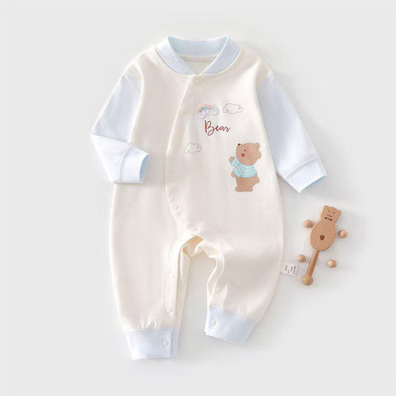 

Class A Pure Cotton Newborn Baby Jumpsuit - Spring & Autumn Style Pajamas Size 66 (10-13 lbs)
