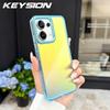 KEYSION Fashion Laser Gradient Colorful Phone Case for Xiaomi POCO M6 Pro Soft TPU+PC Shockproof Back Cover for POCO X6