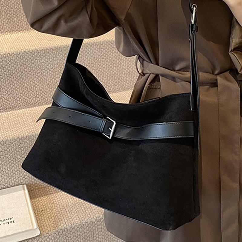 Lenny wiatr retro matowy zamsz zima nowa torba na ramię prosta torba tote duża pojemność torba do pracy