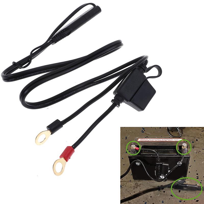 Conector de anel de terminal de bateria de motocicleta, cabo adaptador Y de carregador de 12 V