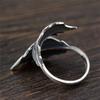 Huitan Punk Leaf Opening Ring for Women Antique Zinc Alloy Color Hip Hop Girls Accessories Vintage Rings Adjustable Finger Zircon