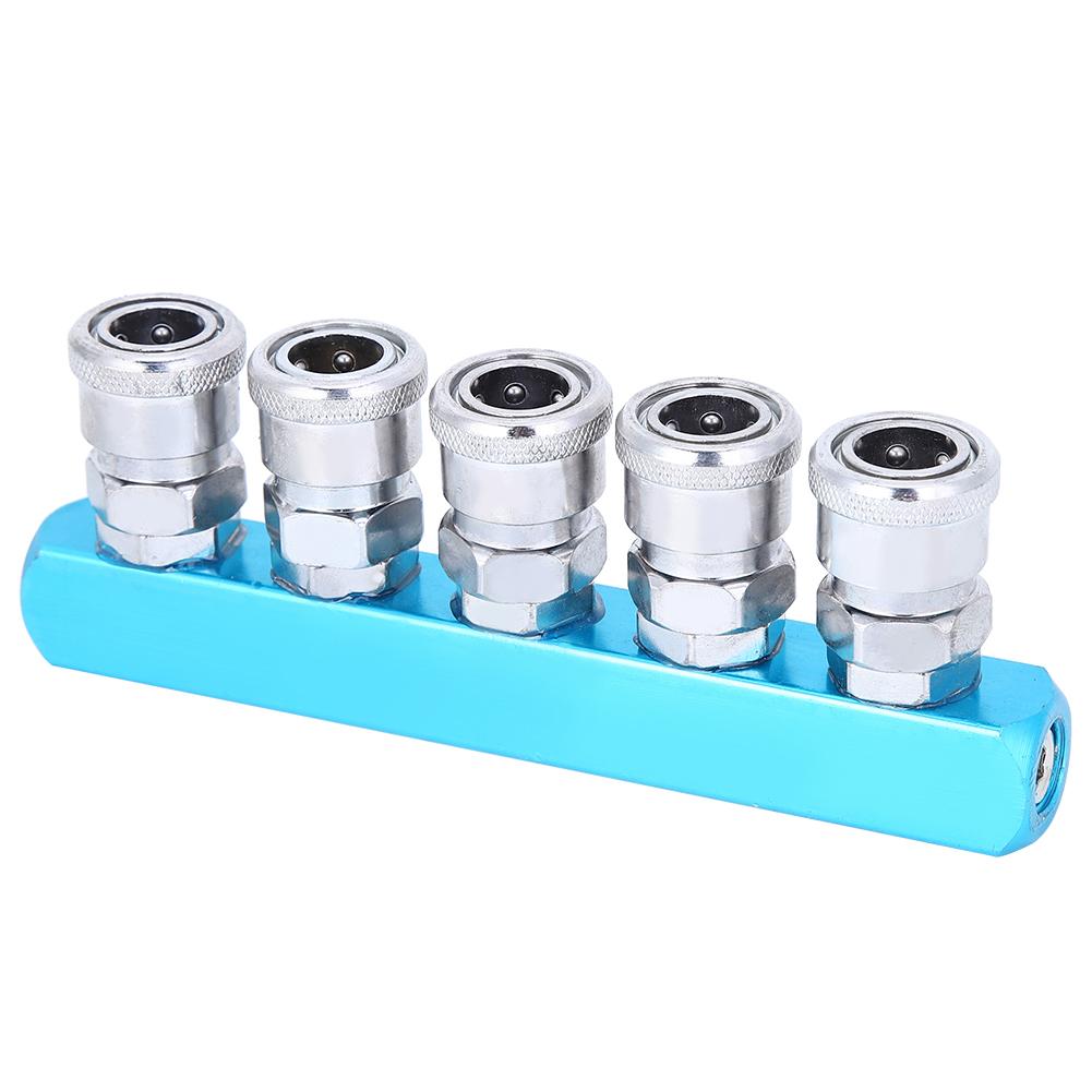 Air Compressor Quick Connector Manifold Fitting C‑Type Aluminum Alloy for Pneumatic Components