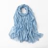Women's Silk Scarf: Pure Color Long Headscarf with Gold and Silver Threads