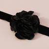 Romantic Big Rose Flower Choker Necklaces Wide Soft Black Velvet-Party Necklaces for Women Fashion Statement Jewelry