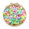 Handmade Bracelet Beads Acrylic Large Hole Barrel Beads Pony Beads Weaving Handmade Diy Bracelet Plastic Beads Jewelry Accessories Beads Loose Beads