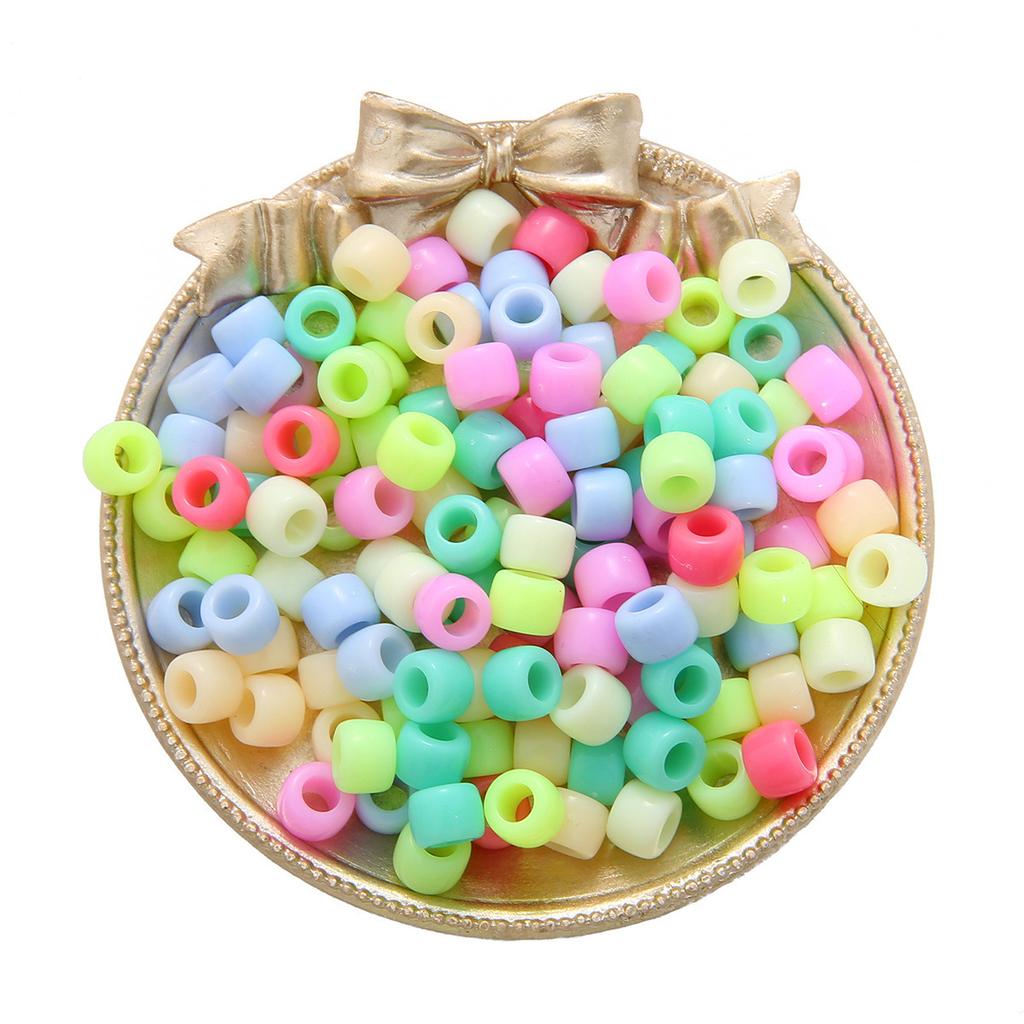 Handmade Bracelet Beads Acrylic Large Hole Barrel Beads Pony Beads Weaving Handmade Diy Bracelet Plastic Beads Jewelry Accessories Beads Loose Beads