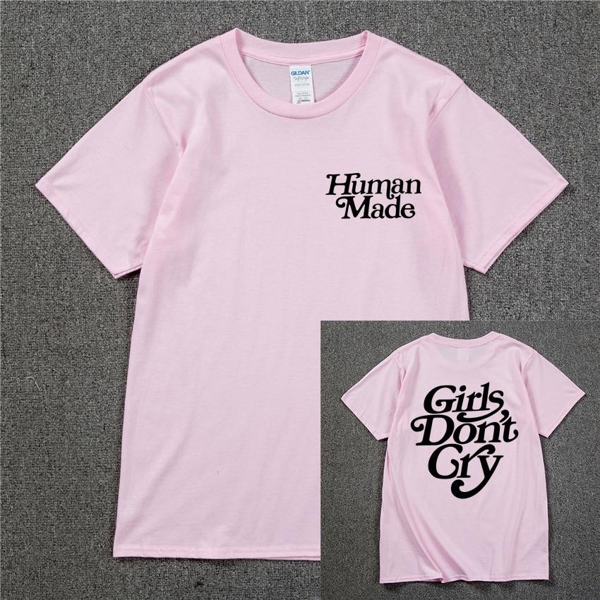 Girls Don’t Cry Human Unisex T-shirt  Unisex Cotton Best Quality Black White Letter Printing Casual Hip Hop Tshirts Harajuku Tops T
