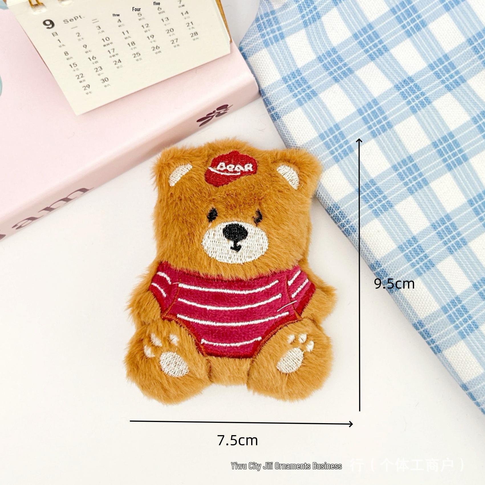 Cute Bear Plush Backpack Pendant with Scarf – Cartoon Doll for Kids