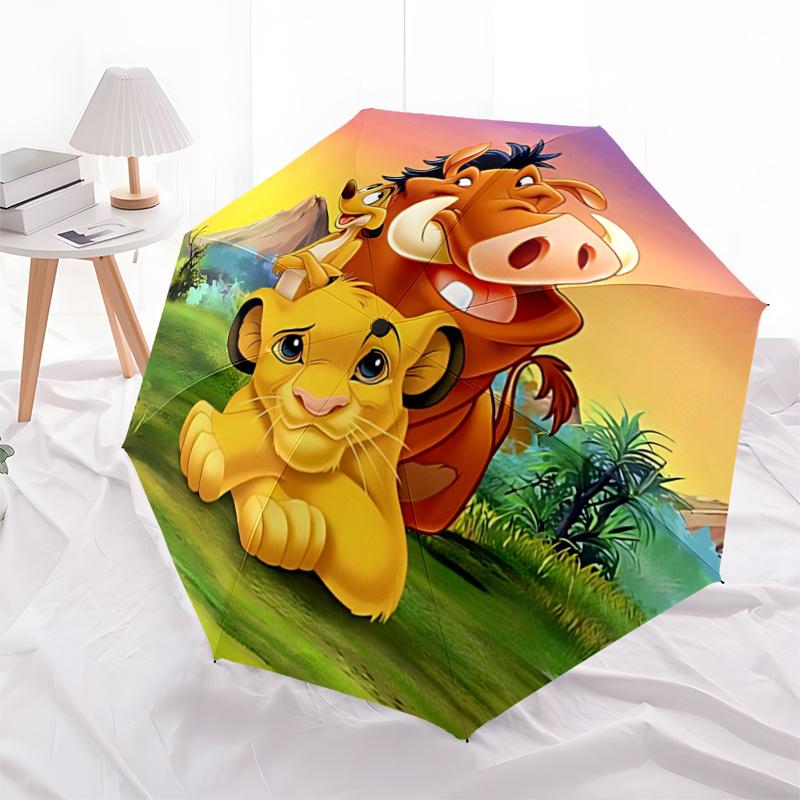 1pc Simba and Pumbaa Automatic Opening and Closing Umbrella - Suitable for Various Occasions, Outdoor Activities, Lightweight and Durable Au