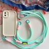 Crossbody Strap Lanyard Necklace Wrist Strap Silicone Case For Iphone 17 Air 16 16E 15 14 12 11 13 Pro Max Plus Cover