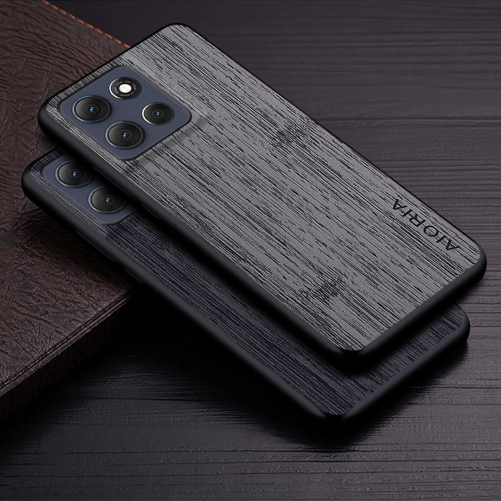 Custodia per Motorola Moto G86 G56 Power Motivo Legno di Bambù Copertura in Pelle per Telefono Lusso Coque per Custodia Moto G86 Capa