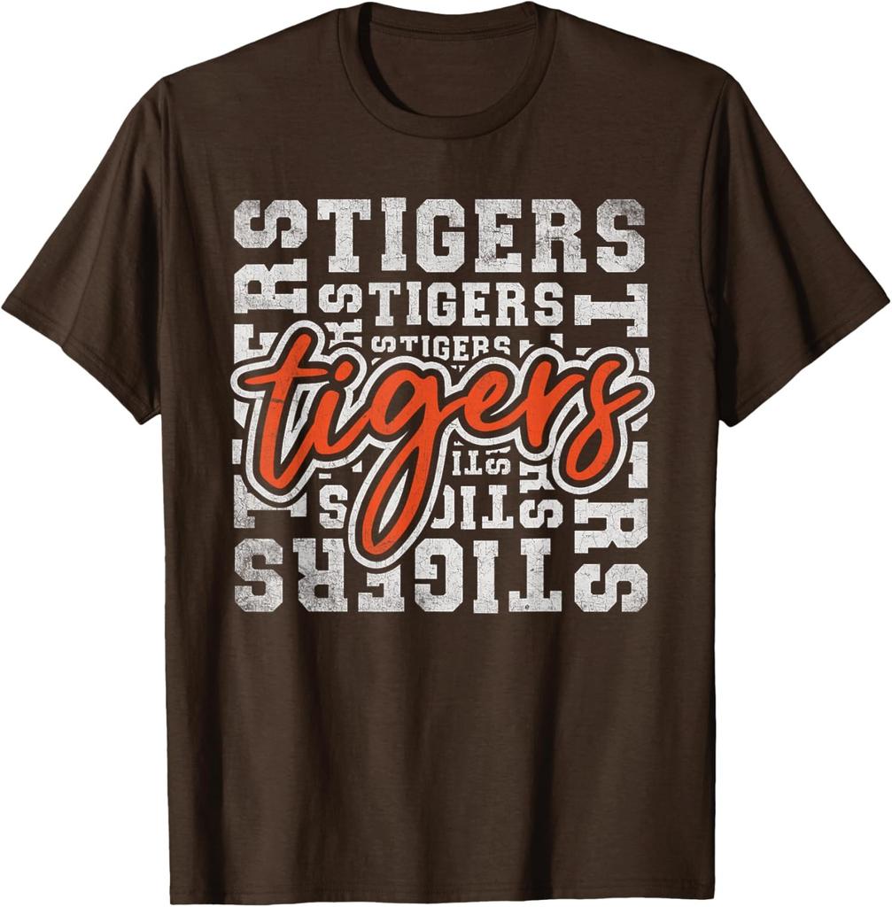Vintage Design Tigers School Sports Name Retro Unisex T-Shirt