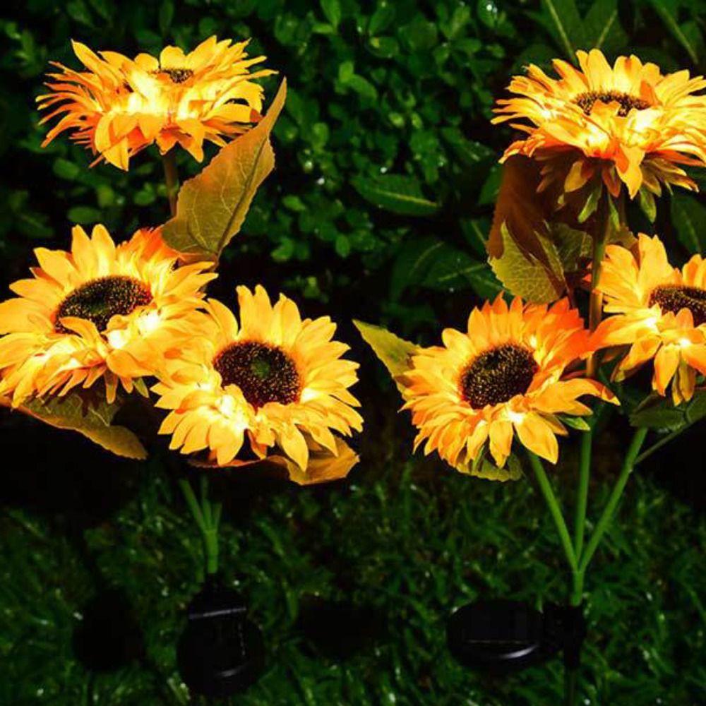 Solar Powered Night Lights Waterproof Atmosphere Lamp LED Solar Sunflower Lights Outdoor