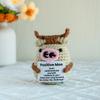 Funny Crochet Emotional Support Cow Doll With Card Desktop Ornament Handmade Knitted Positive Energy Cow Doll Christmas Gifts