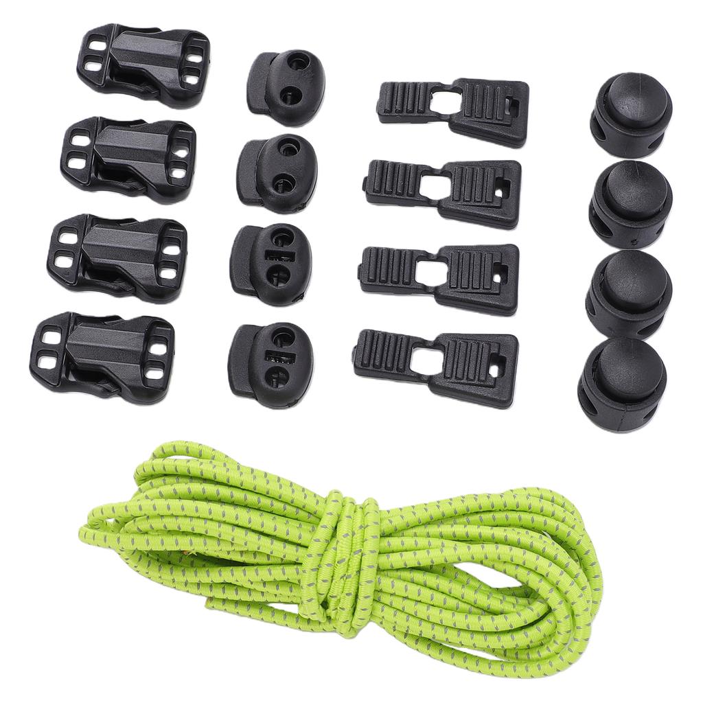 DIY Elastická šňůra Silně pružná Kulaté šňůrky Plastové zarážky na šňůrky pro tkaničky Šňůrky Paracord Zelená 3,2 m