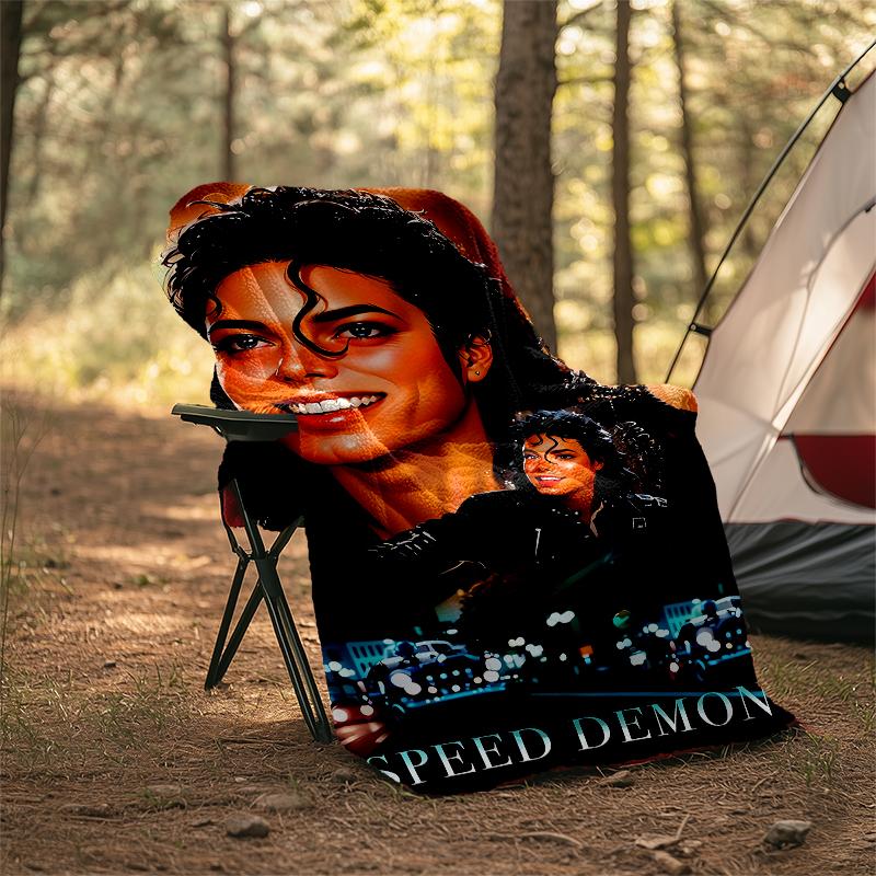 Michael Jackson Theme Printed Blanket - Perfect for Couch, Bed, Travel & Outdoor Use | Machine Washable, Cozy & Durable.