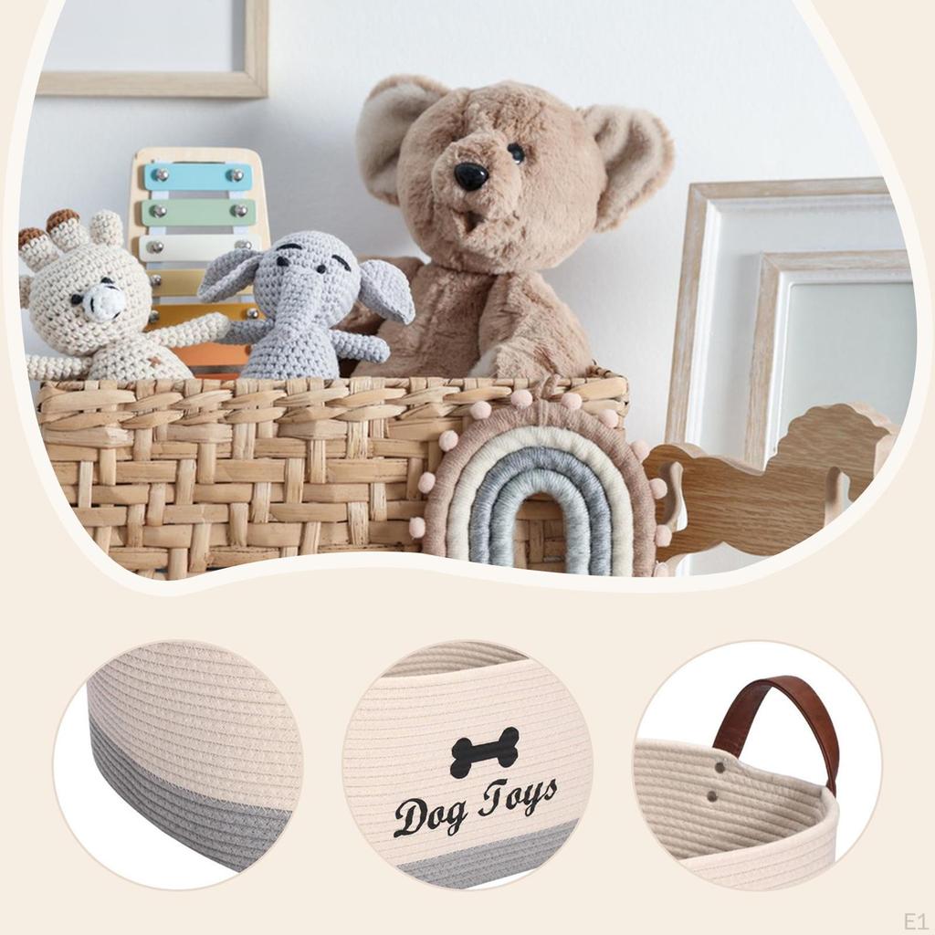 Dog Toy Storage Basket Pet Supplies Portable Folding Easy to Clean Organizer Puppy Stuff Bin for