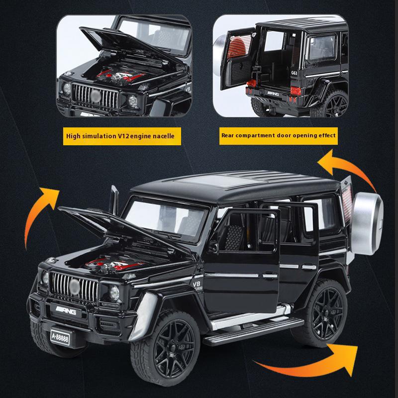 1/32 Alloy Benz G63 Model Car, Simulated Sound and Light, Strong Return Force, Simulated Large Skylight, Christmas/birthday Gift