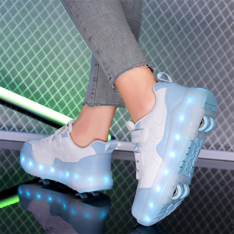 Nuove Scarpe Runaway Scarpe a rotelle a quattro ruote Scarpe per ragazzi Scarpe per bambini con ruote Pattini per ragazze