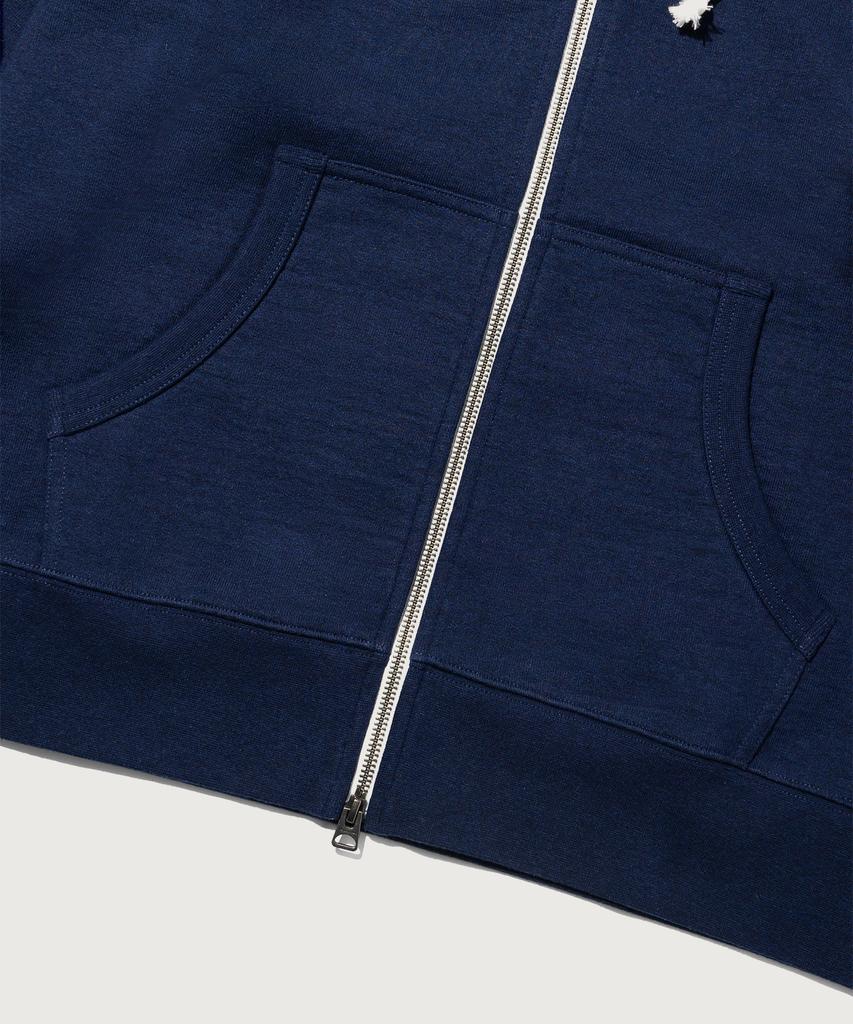 Champion Heritage Logo Loose Fit Zip-Up Hoodie Navy