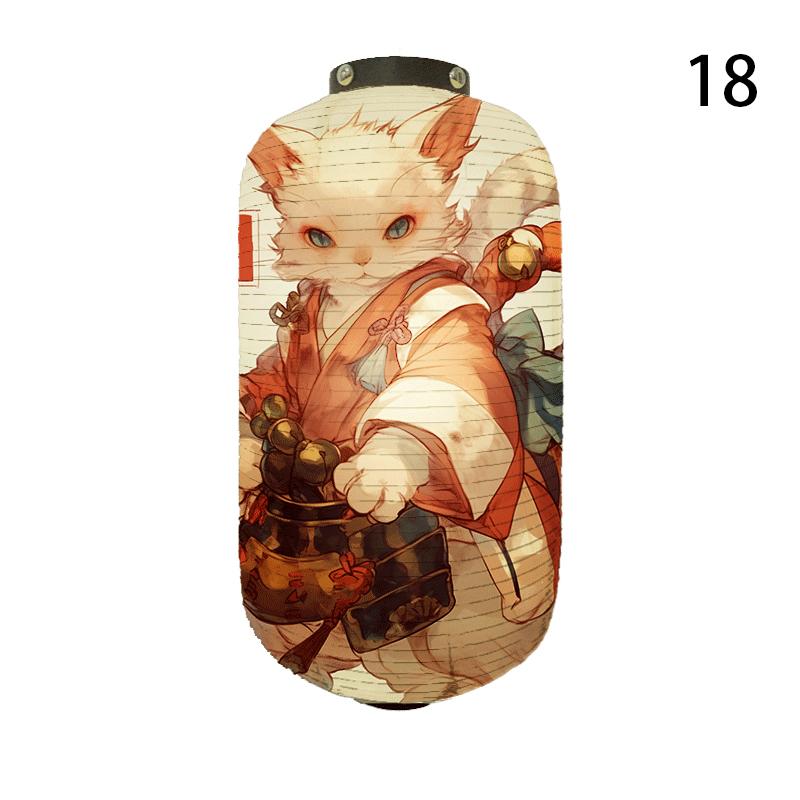 NEW Japanese Chochin Hanging Lantern Ukiyo-e Style Samurai Cat Anime Cartoon Lantern Sushi Restaurant Decor Festival Party Decor