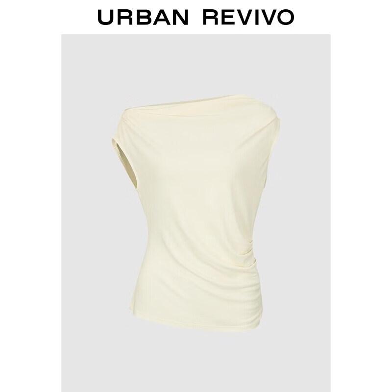 UR2026 Women s One-Shoulder Ruched T-Shirt S