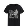 Hooded Simple Round Neck Top T-shirt I LIKE MURDER Printed Loose Round Neck Pure Cotton Short Sleeved Shirt T-Shirts Women’s