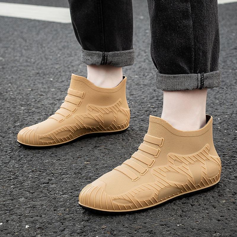 New men's rain shoes waterproof shoes non-slip rain boots short tube fashion foot rubber shoes wear-resistant