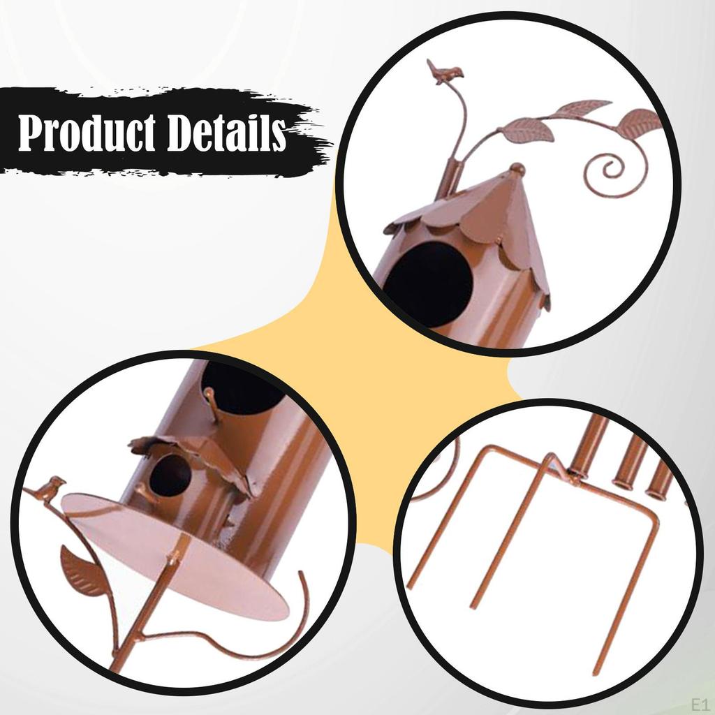 Bird House Stake Garden Decoration Easy to Install Weather Resistant Outdoor for Patio