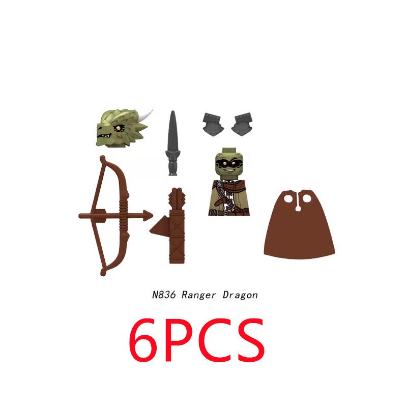MOC Building Blocks Medieval Character Accessories Warhorses Militiamen Dragons Castles Knights Brick Gifts Toy Helmets Shields