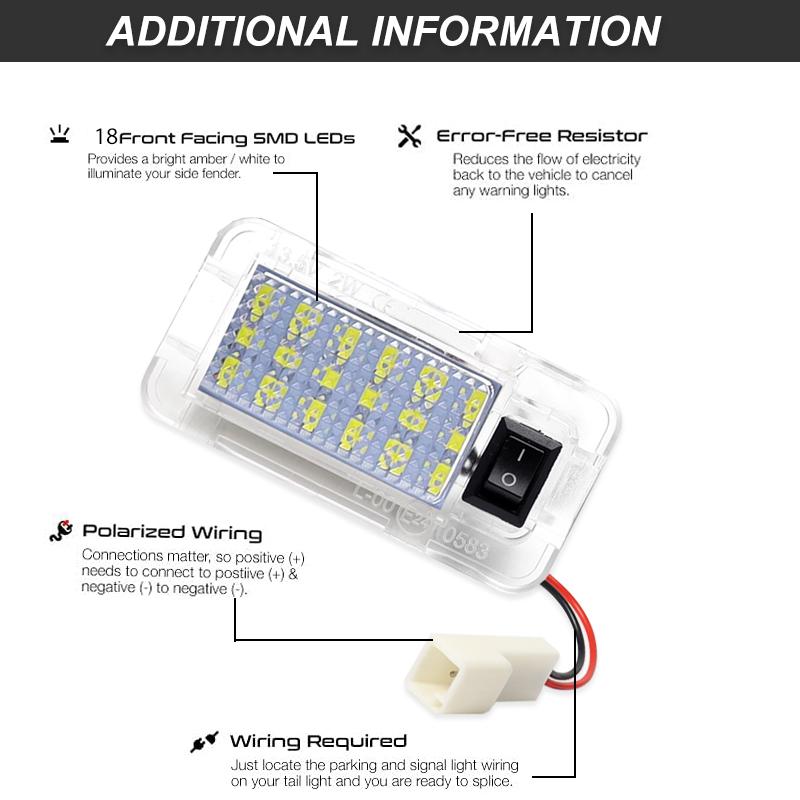 1PC Xenon White LED Trunk Cargo Area Light w/Switch Compatible With For Newer Lexus,Newer For Toyota w/Single LED Room Lamp