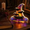 Gothic Halloween Night Light Witch Hat Shaped Decorative Lamp for Holiday Decor
