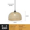 Wabi-Sabi Style Japanese Woven Rattan LED Pendant Light for Home & Restaurant