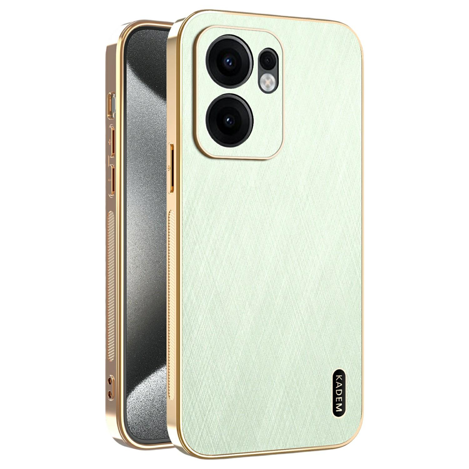 

KADEM For Oppo Reno13 F 4G/5G Case Electroplating Silk Texture PU+TPU Phone Back Cover Green
