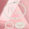 Artificial Pearl Jewelry Set For Women With Heart Water Drop And Bell Designs For Elegant Occasions