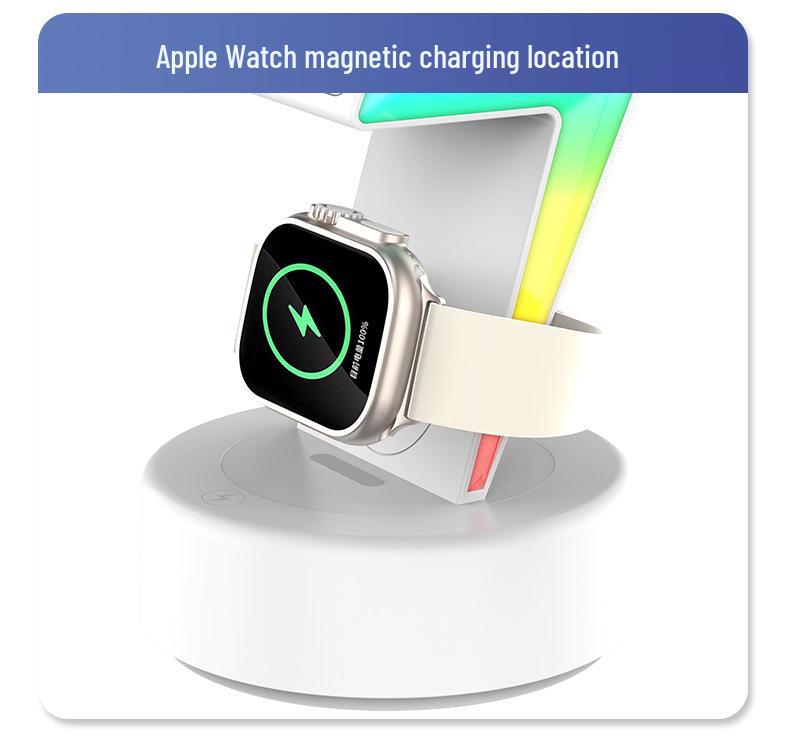 Apple Device Compatible 3-in-1 Wireless Charger for iPhone, Watch & Earbuds