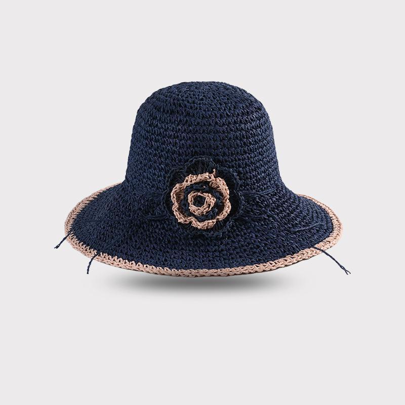 Summer Hat Women Flower Sun Hat Foldable Wide Brim Sunshade Outdoor Sunhat Traveling Vacation Korean Sunscreen Beach Accessories