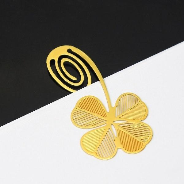 Plant 4Pcs Classical Four Leaf Wedding Graduation Gift Metal Bookmark