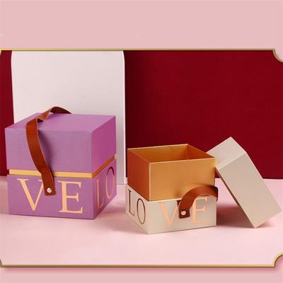 Wedding Favor Gift Packaging Box Handled Candy Box for Valentine's Day Christmas Present Boxes Square Candy Jewelry Storage Case