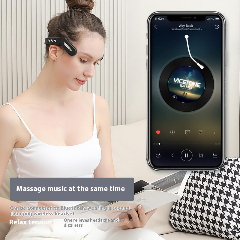 Head Temple Massager Sleep Massager EMS Micro-current Vibration Refreshing Hot Headache Head Therapy Device