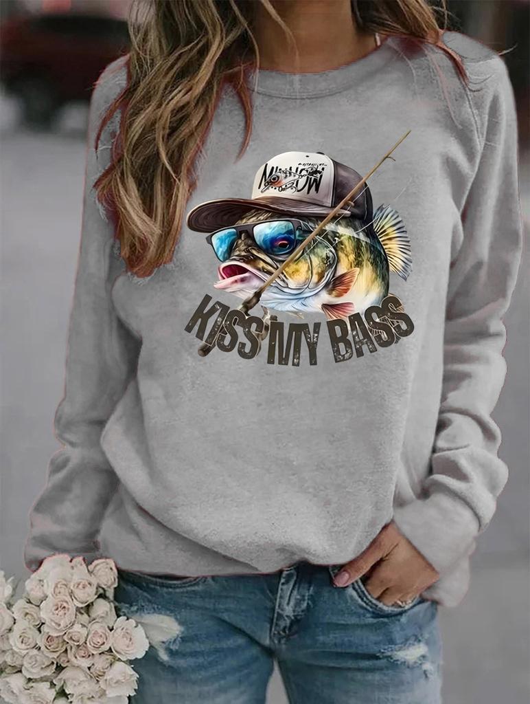 Chic Women's Sweatshirt for Winter with Round Neck and Long Sleeves, Featuring Various Fashionable Patterns