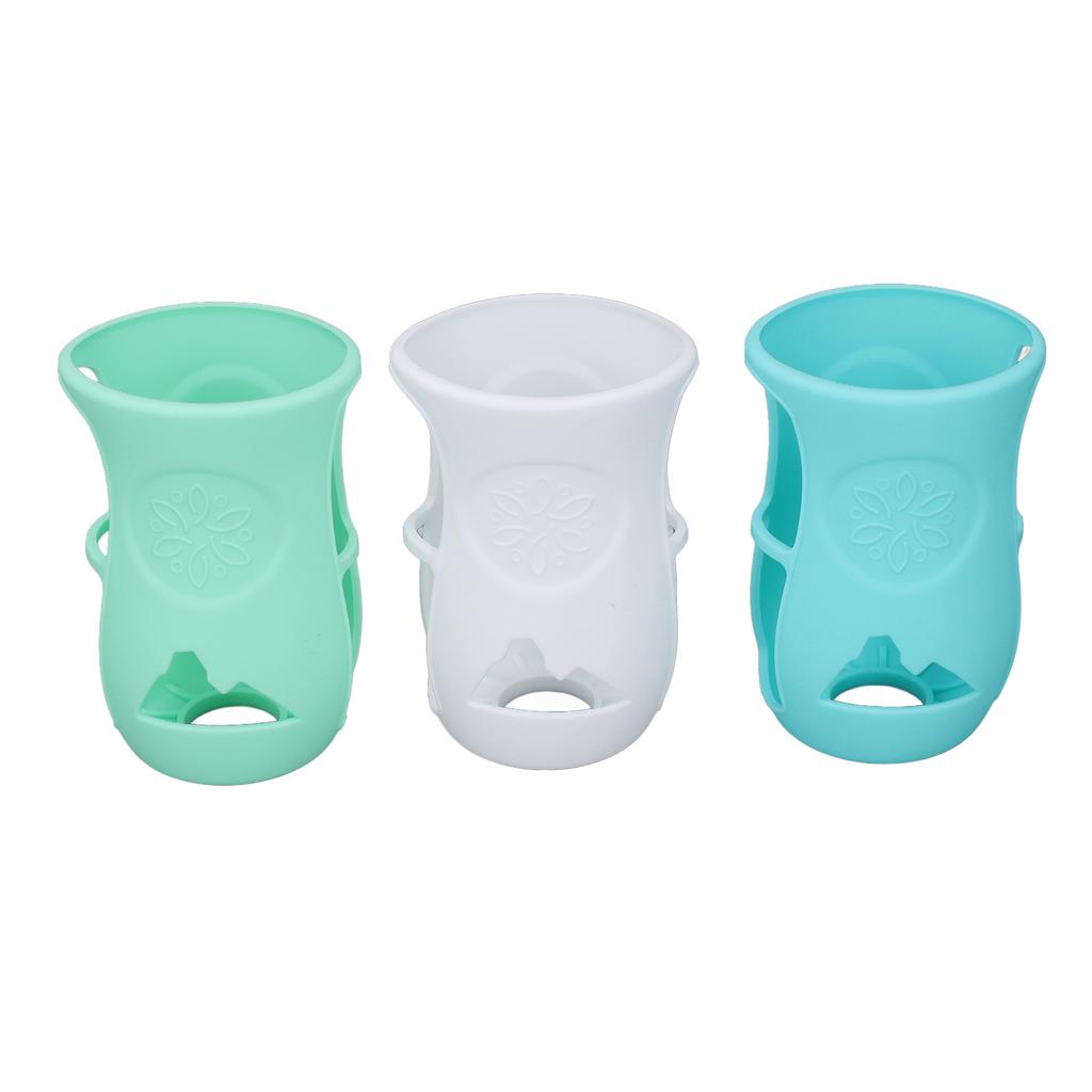3pcs Bottle Silicone Sleeve Shatter Proof Silicone Bottle Cover Anti Flowing Sleeve for Glass Baby Bottles 8 Oz Series